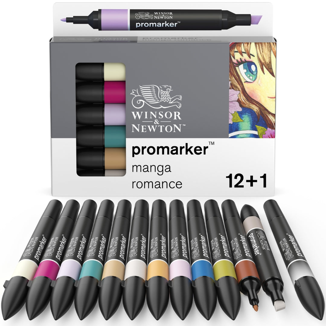 Winsor & Newton Promarker 12+1 Set - Manga Romance - Winsor & Newton at DRK Crafts