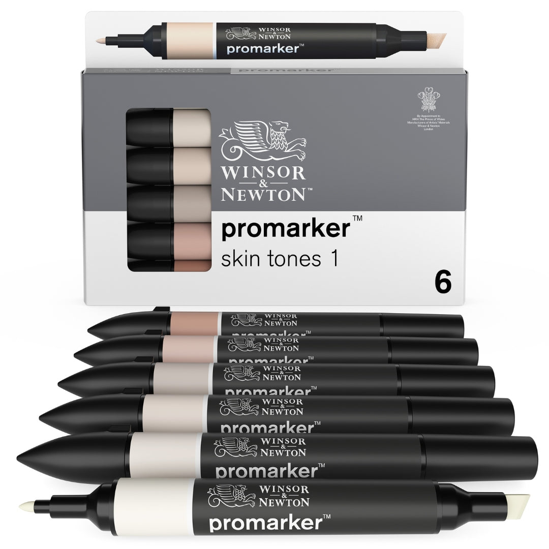 Winsor & Newton Promarker 6 Set - Skin Tones Set 1 - Winsor & Newton at DRK Crafts