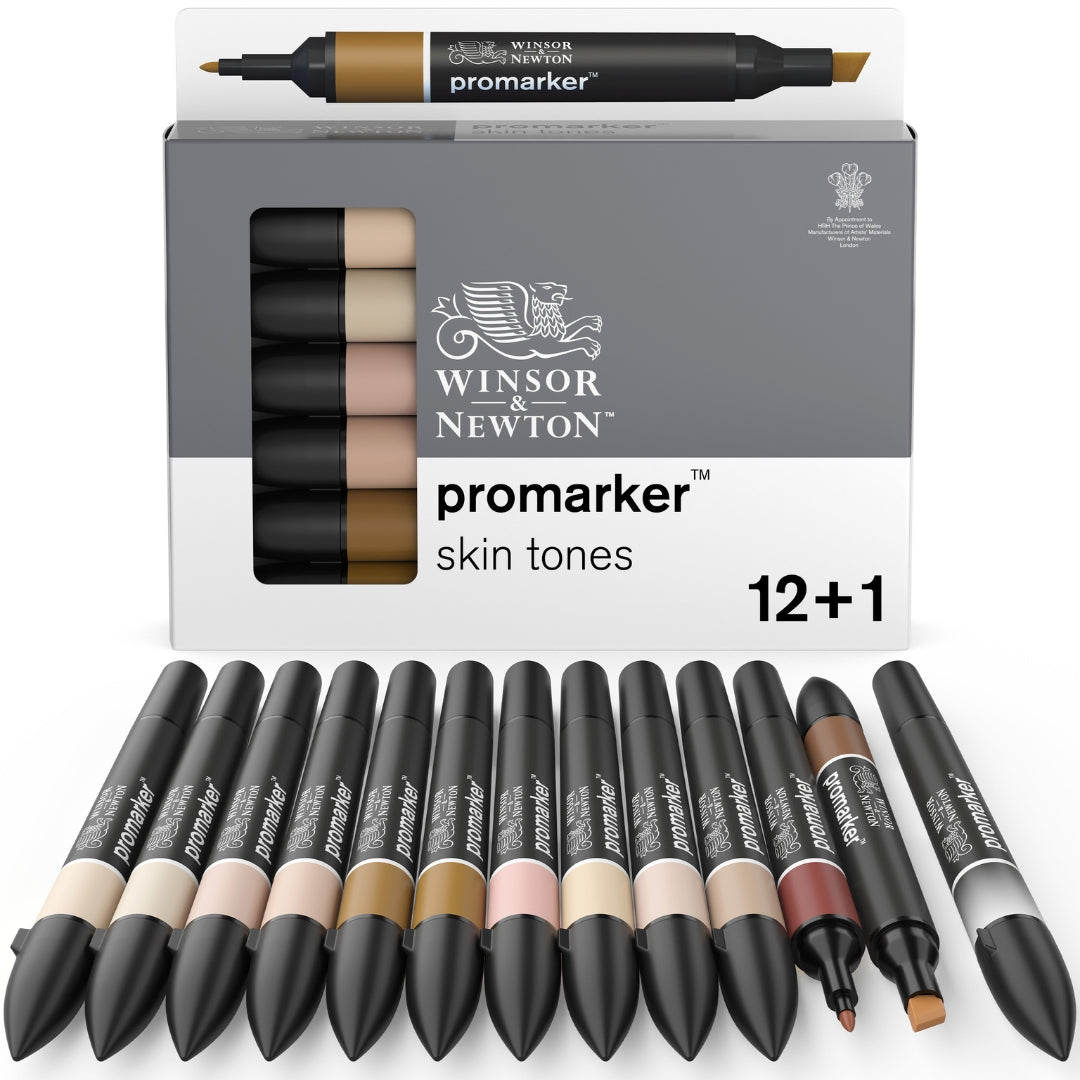 Winsor & Newton Promarker 12+1 Skin Tones Set - Winsor & Newton at DRK Crafts