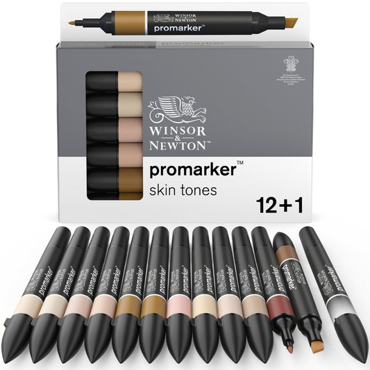 Winsor & Newton Promarker 12+1 Skin Tones Set - Winsor & Newton at DRK Crafts