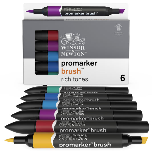 Winsor & Newton Promarker Brush 6 Set -Rich Tones - Winsor & Newton at DRK Crafts