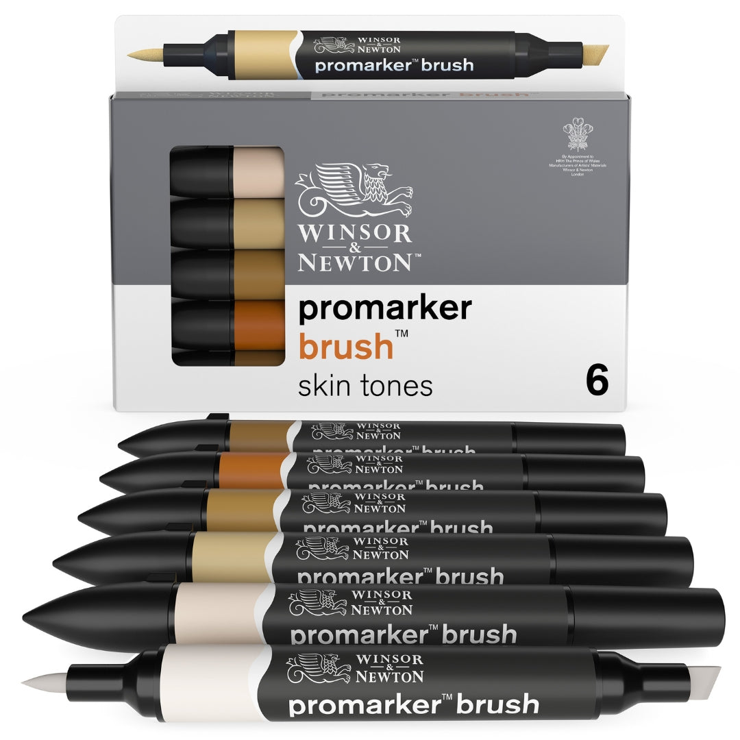 Winsor & Newton BrushMarker 6 Skin Tones - Winsor & Newton at DRK Crafts