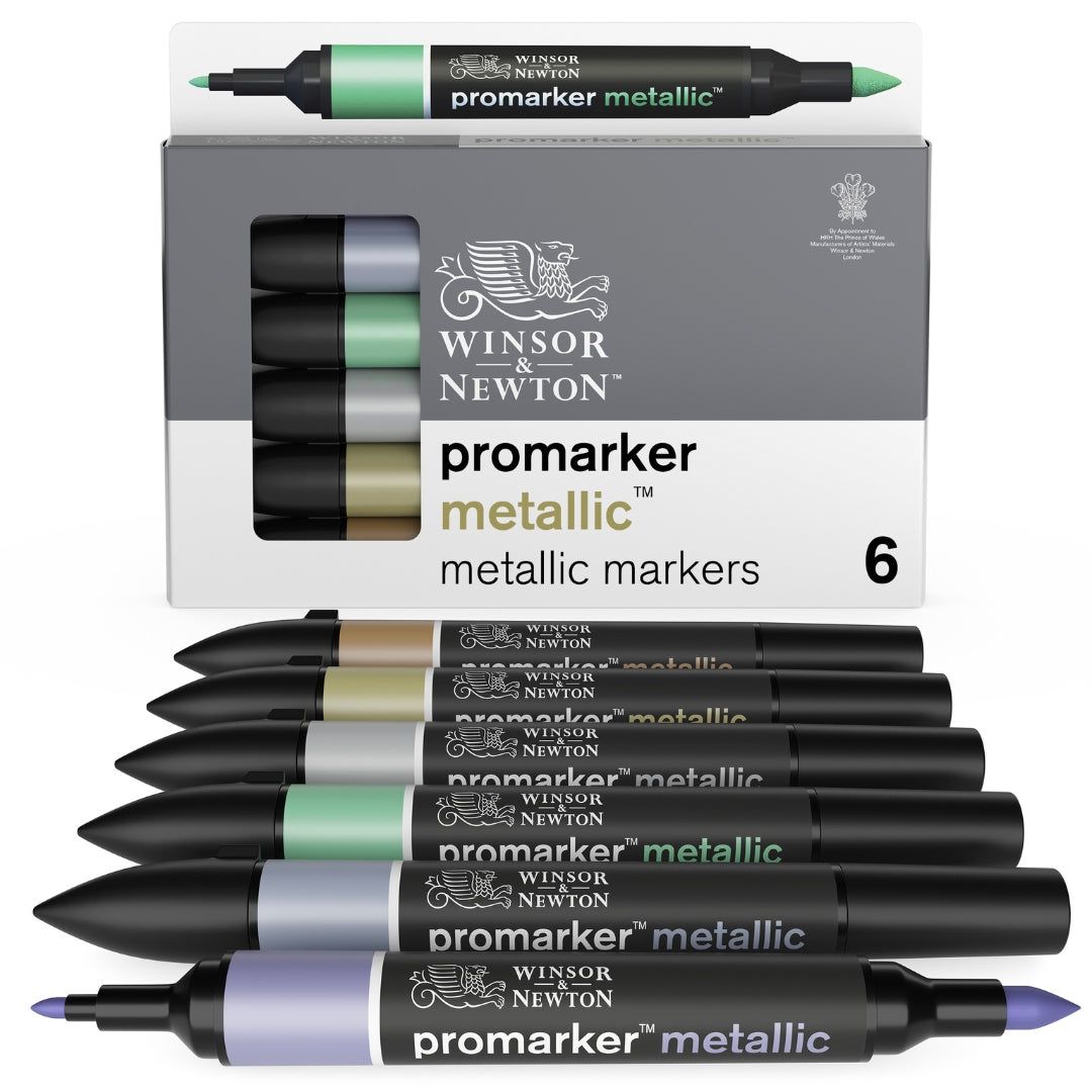 Winsor & Newton Promarker 6 Set - Metallic - Winsor & Newton at DRK Crafts
