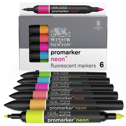 Winsor & Newton Promarker 6 Set - Neon - Winsor & Newton at DRK Crafts