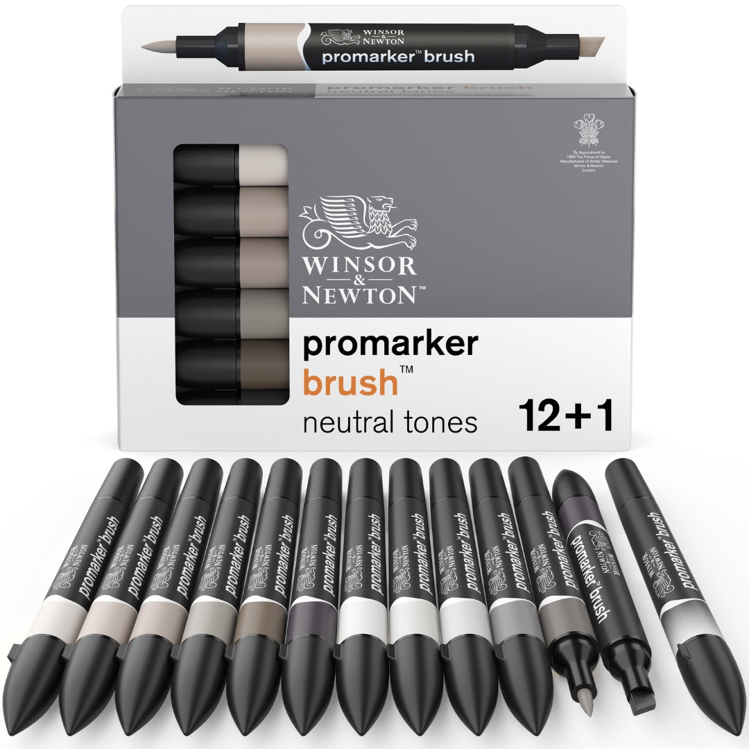 Winsor & Newton Promarker Brush 12 Set - Neutrals - Winsor & Newton at DRK Crafts