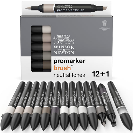 Winsor & Newton Promarker Brush 12 Set - Neutrals - Winsor & Newton at DRK Crafts