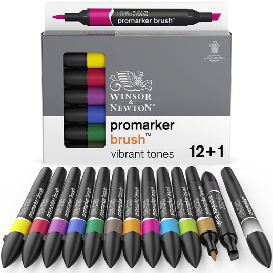 Winsor & Newton Promarker Brush 12 Set -Vibrant Tones - Winsor & Newton at DRK Crafts