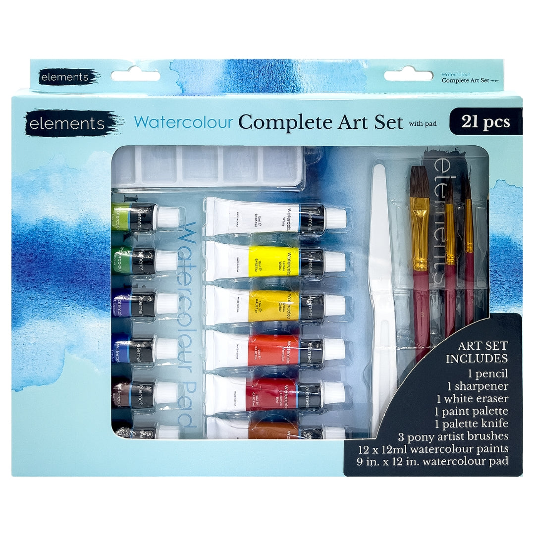Elements Watercolour Complete Art Set with Pad – High Quality Art Paper