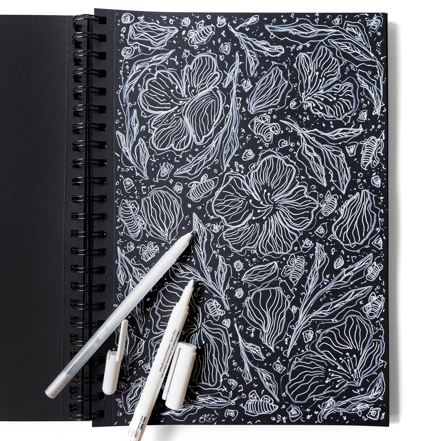 Elements A3 BLACK PAPER Sketchbook 50s 200gsm Portrait Wire-O – High Quality Art Paper