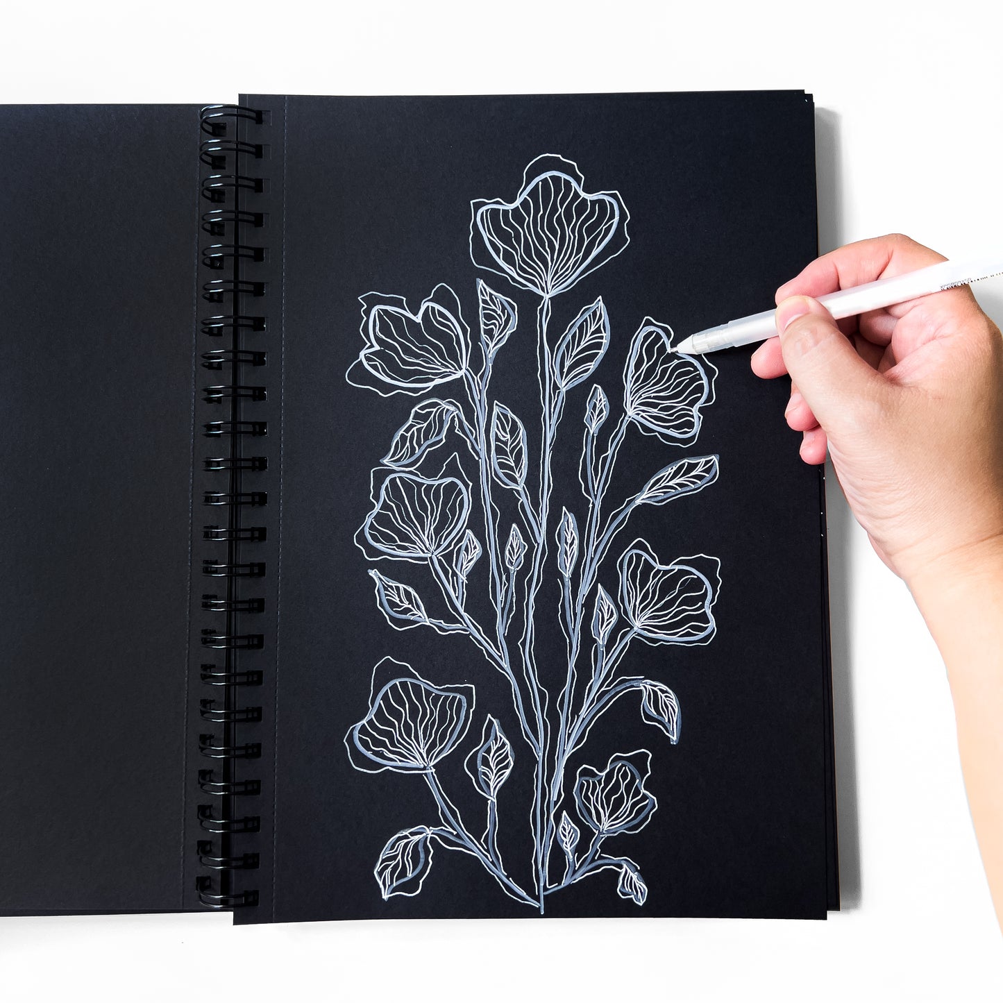 A4 Sketchbook Black Portrait BLACK PAPER 200G 50S – High Quality Art Paper