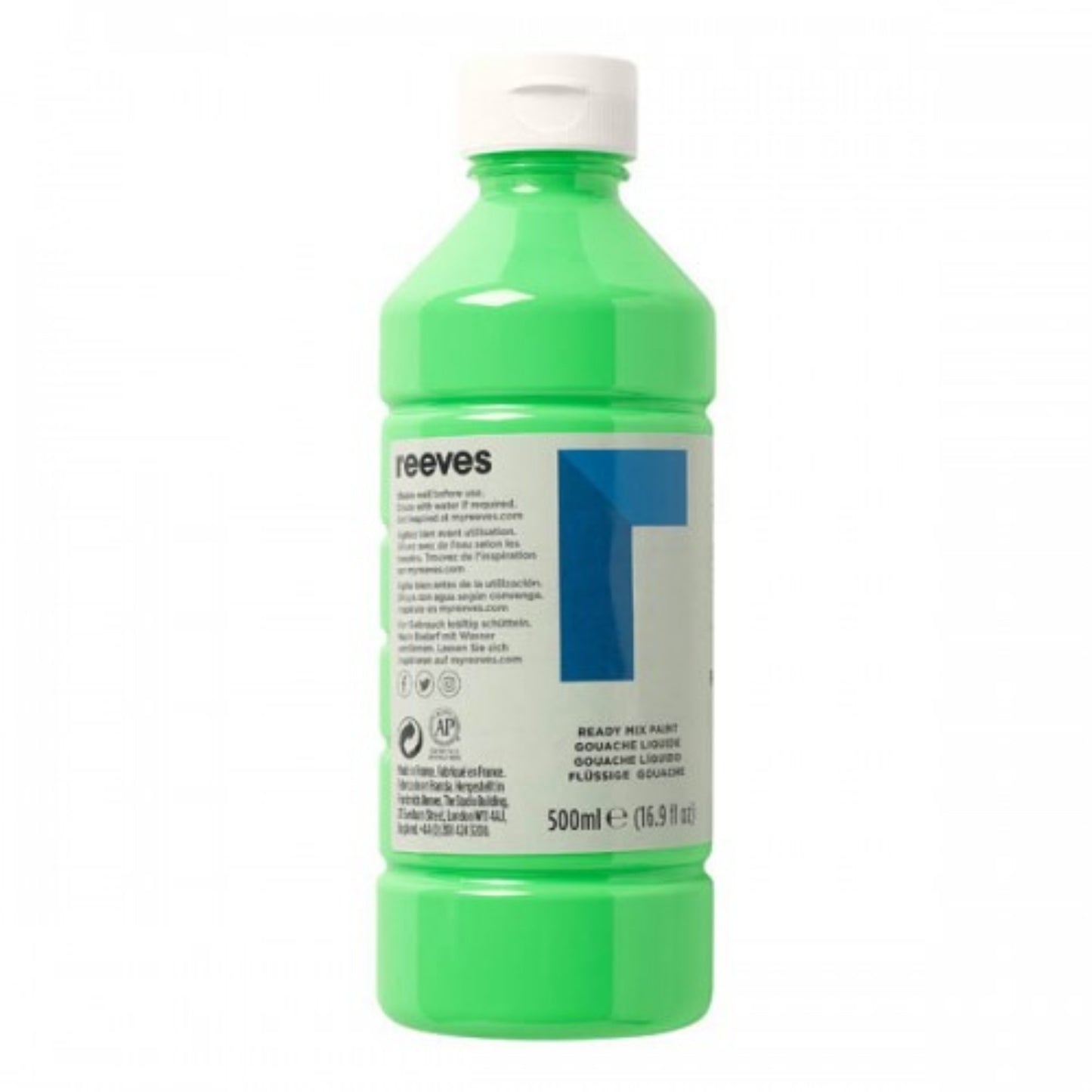 Reeves Redimix Paint 500 ml – Fluorescent Green