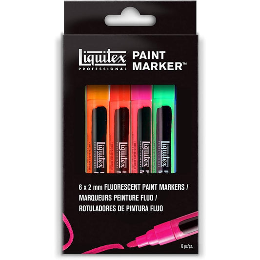 Liquitex - Fluorescent Markers Set - 6x2mm Fine Nib