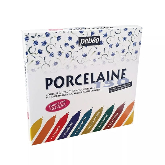 Pebeo Porcelaine 150 Case 9 Markers Fine