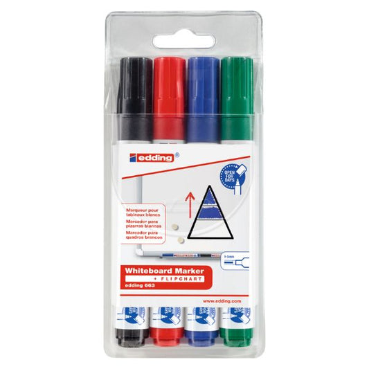 Edding 661 Whiteboard Marker – 2mm – Set of 4 by Edding