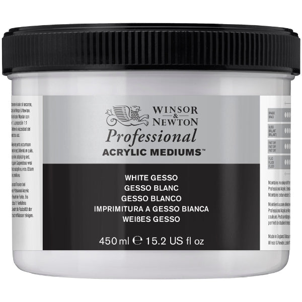 Winsor & Newton Professional Acrylic Medium White Gesso 450ml - Winsor & Newton at DRK Crafts