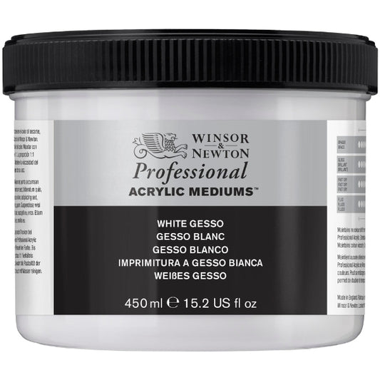 Winsor & Newton Professional Acrylic Medium White Gesso 450ml - Winsor & Newton at DRK Crafts