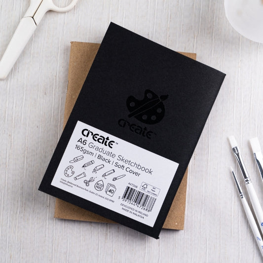 Create A6 Graduate Black Sketching Pad