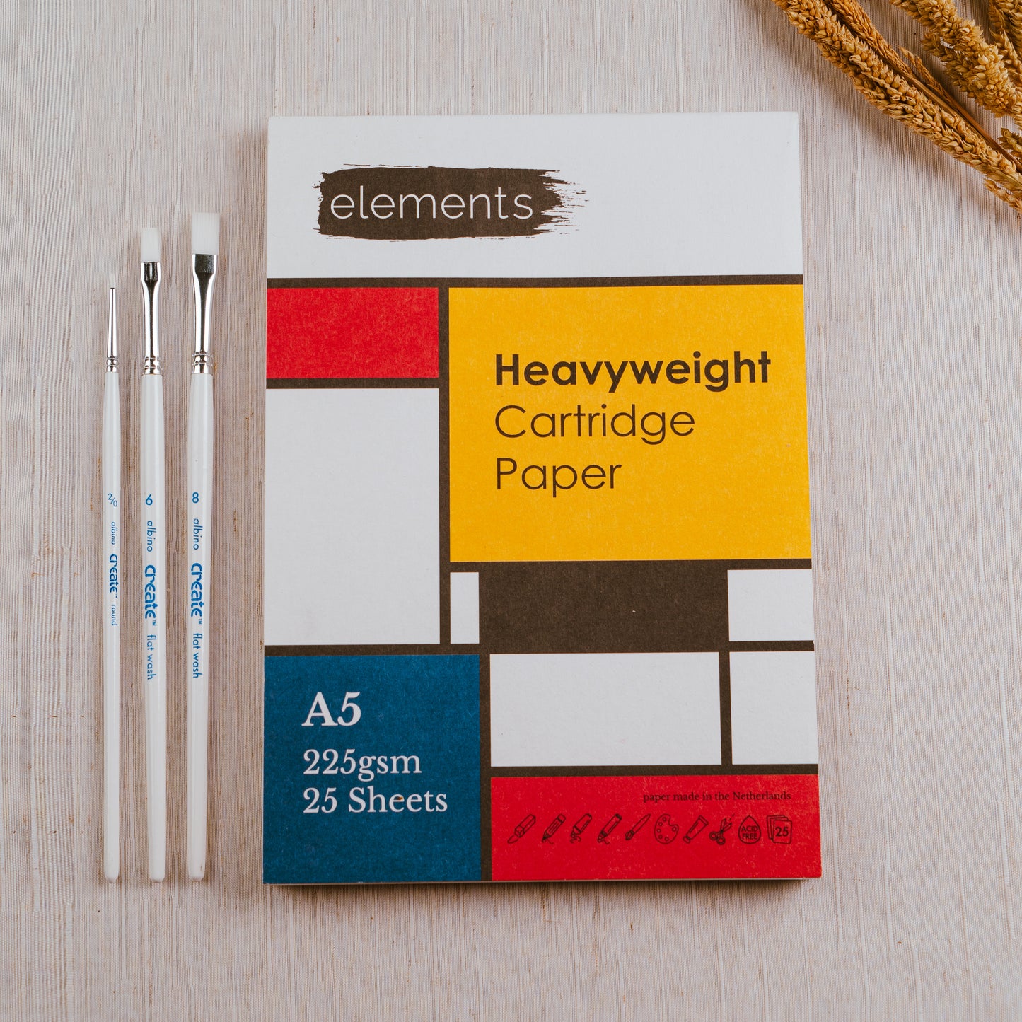 Elements A5 Heavyweight Cartridge Paper Pad 25s 225gsm – High Quality Art Paper
