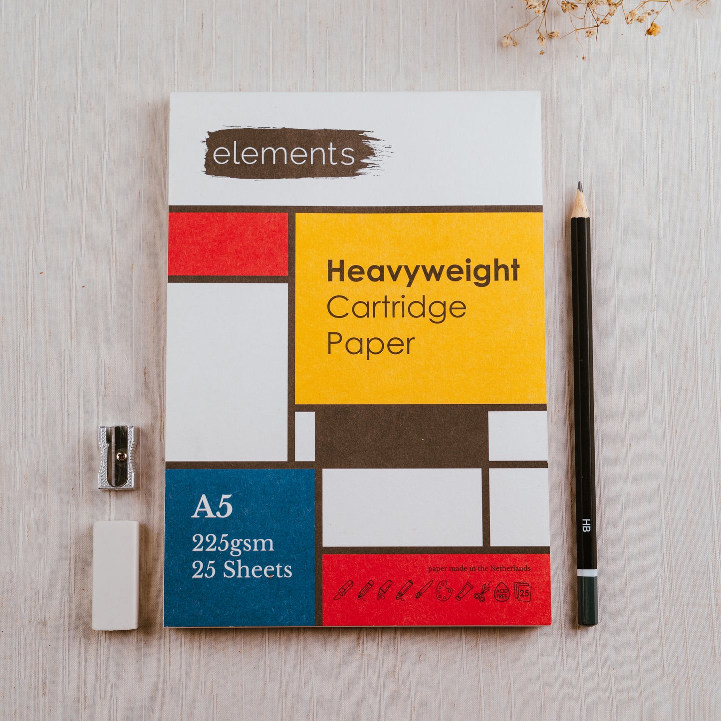 Elements A5 Heavyweight Cartridge Paper Pad 25s 225gsm – High Quality Art Paper