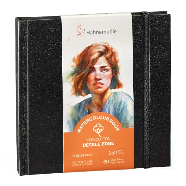 Hahnemuhle Watercolour Book Deckle Edge Square – 14 x 14cm – 250gsm