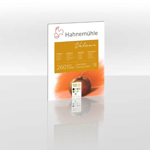 Hahnemuhle Pastel Velour Pad 10 Col – 24 x 32cm – 10 Sheets – 260gsm