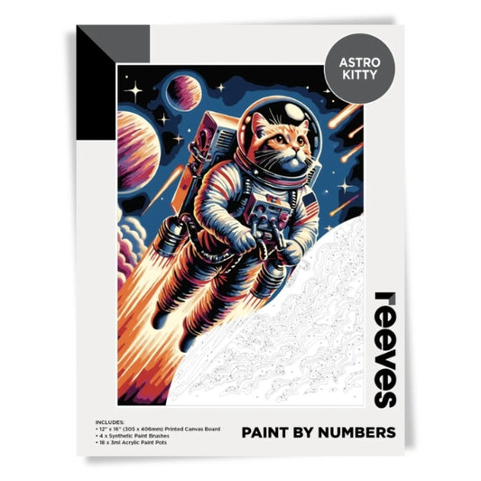Reeves Paint by Numbers 12x16 inch - Astro Kitty