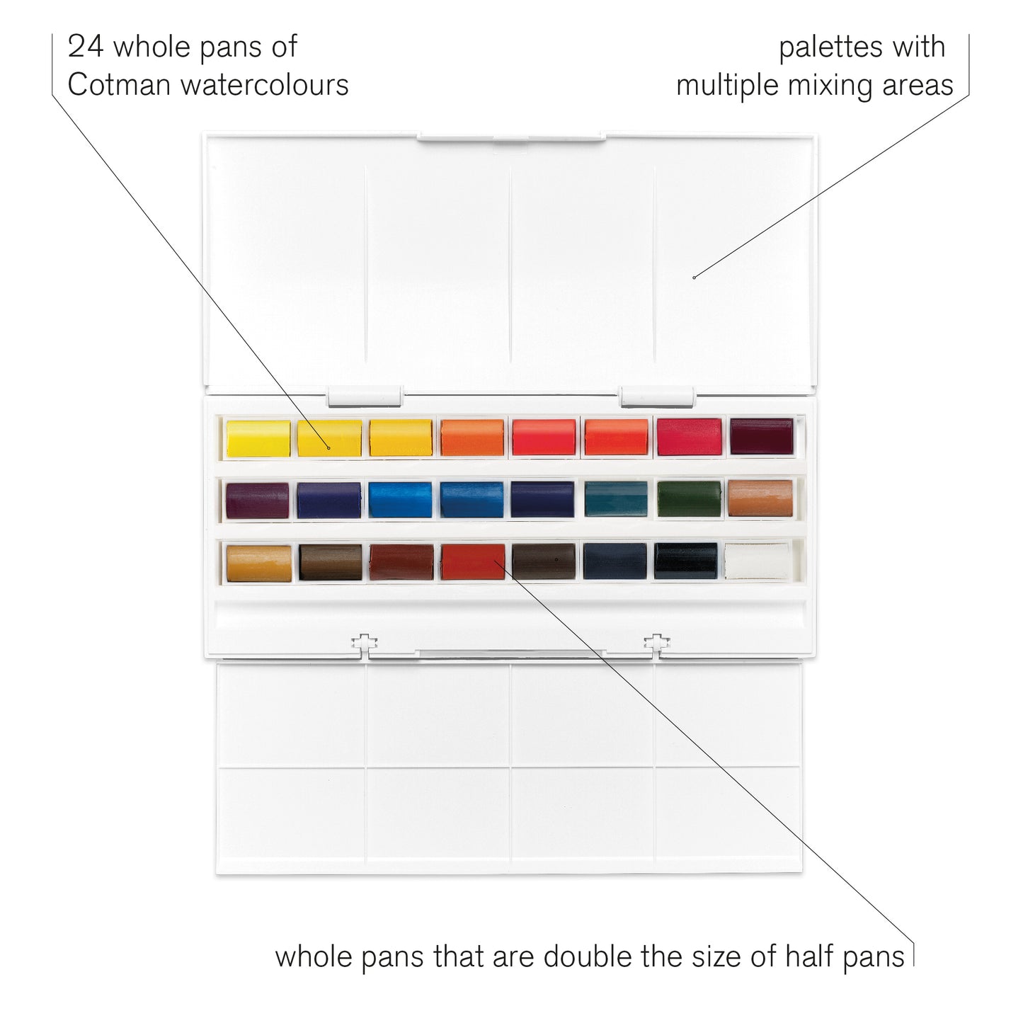 Winsor & Newton Cotman Watercolour Studio Set - 24 Whole Pans - Winsor & Newton at DRK Crafts