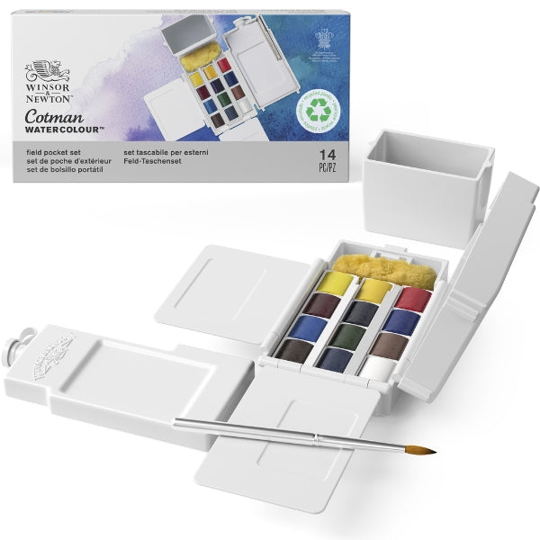 Winsor & Newton Cotman Watercolours Field Box - 12 s - Winsor & Newton at DRK Crafts
