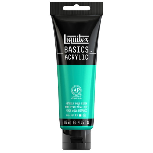 Liquitex Basics 118ml Acrylic Paint Metallic Aqua Green