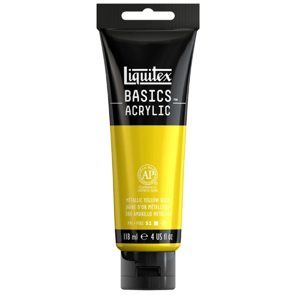 Liquitex Basics 118ml Acrylic Paint Metallic Yellow Gold