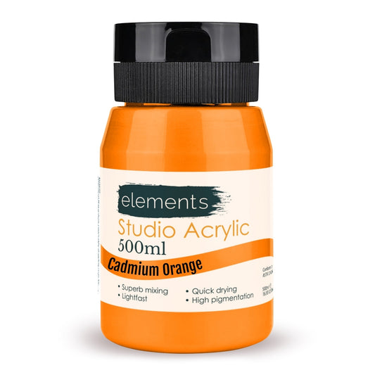 Elements 500ml Acrylic Cadmium Orange – Art & Craft Essential