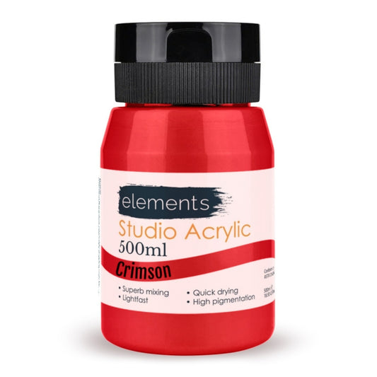 Elements 500ml Acrylic Crimson – Art & Craft Essential