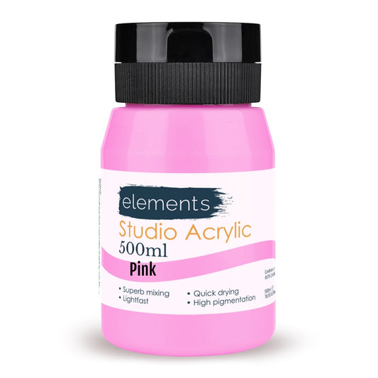Elements 500ml Acrylic Pink – Art & Craft Essential