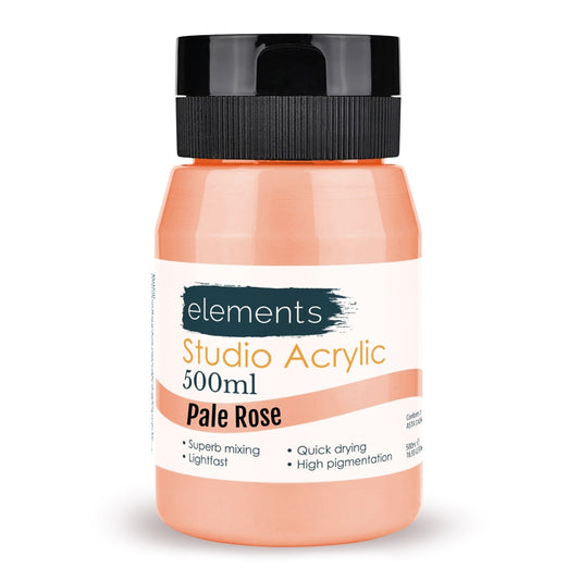 Elements 500ml Studio Acrylic Pale Rose – Art & Craft Essential