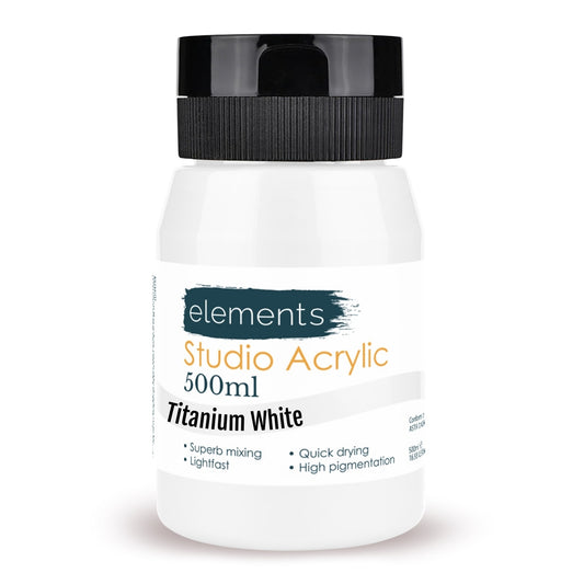 Elements 500ml Acrylic Titanium White – Art & Craft Essential