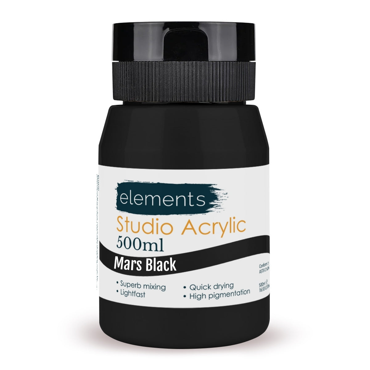 Elements 500ml Acrylic Mars Black – Art & Craft Essential