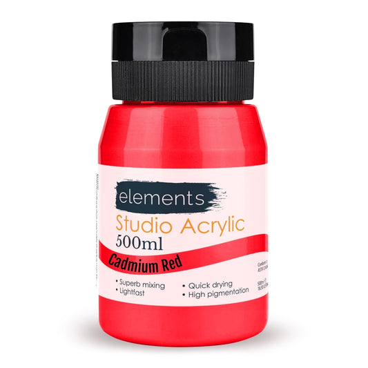 Elements 500ml Acrylic Cadmium Red – Art & Craft Essential