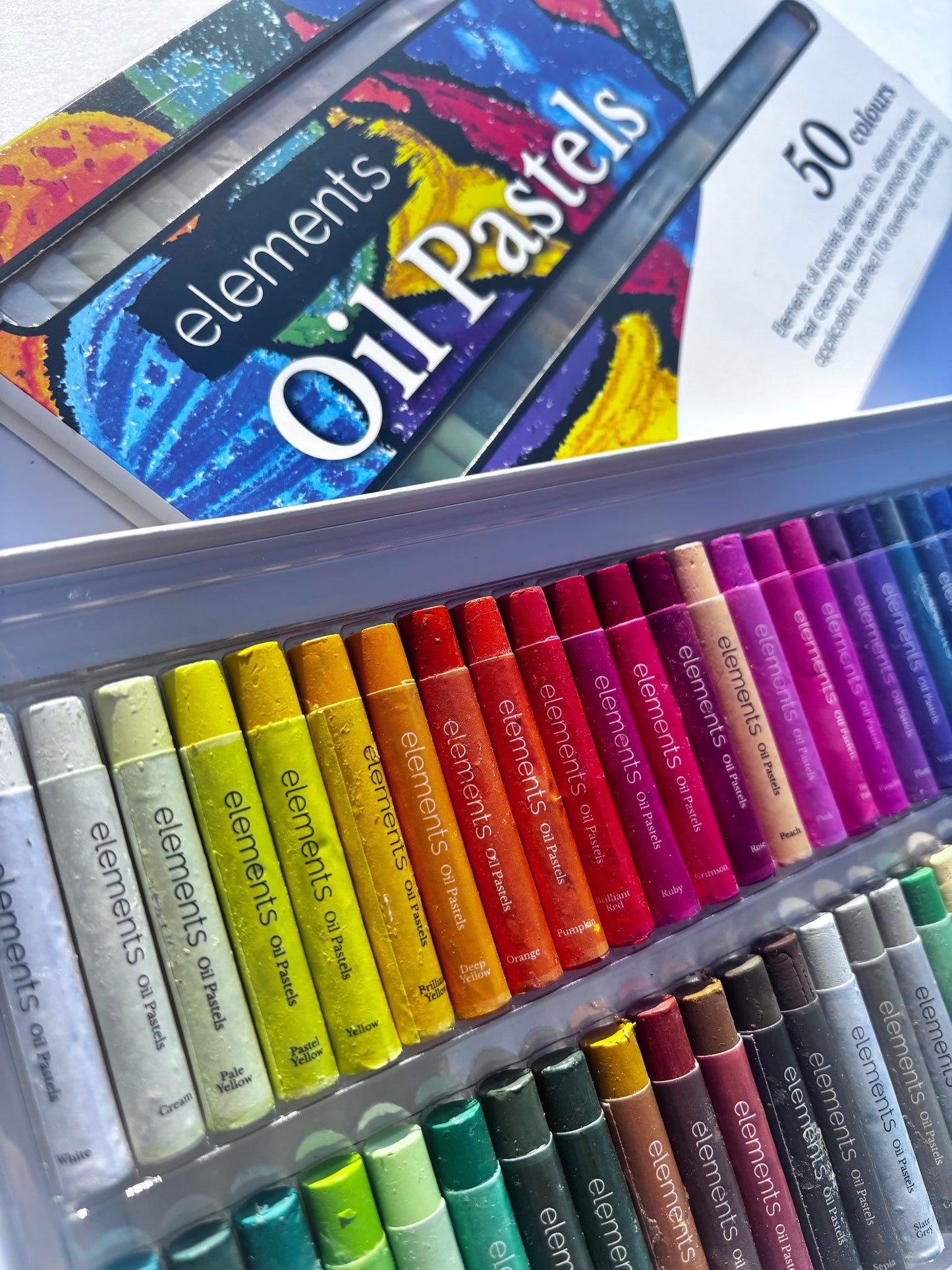 Elements Slim Oil Pastel 50 Set – Art & Craft Essential