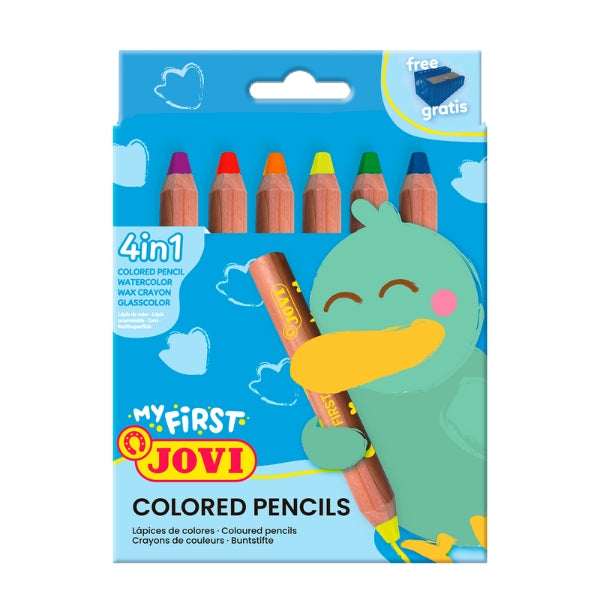 Jovi My First 4-in-1 Coloured Pencils – Pack of 6