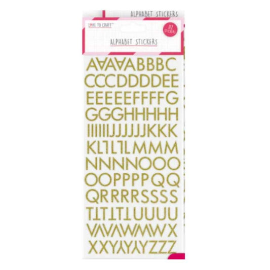 Love to Craft Alphabet Stickers Gold