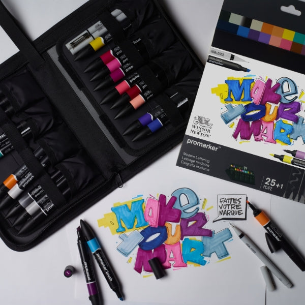 Winsor & Newton Promarker Mixed Set Modern Lettering Wallet - Winsor & Newton at DRK Crafts