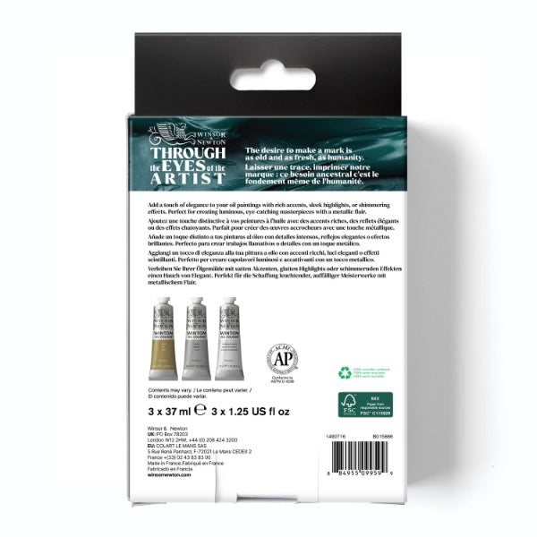 Winsor & Newton WINTON OIL COLOUR 3X37ML TUBES METALLIC SET - Winsor & Newton at DRK Crafts