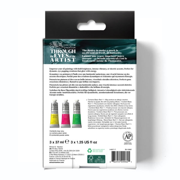 Winsor & Newton WINTON OIL COLOUR 3X37ML TUBES FLUORESCENT SET - Winsor & Newton at DRK Crafts