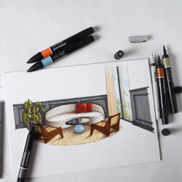 Winsor & Newton Promarker Mixed Set Interior Wallet - Winsor & Newton at DRK Crafts