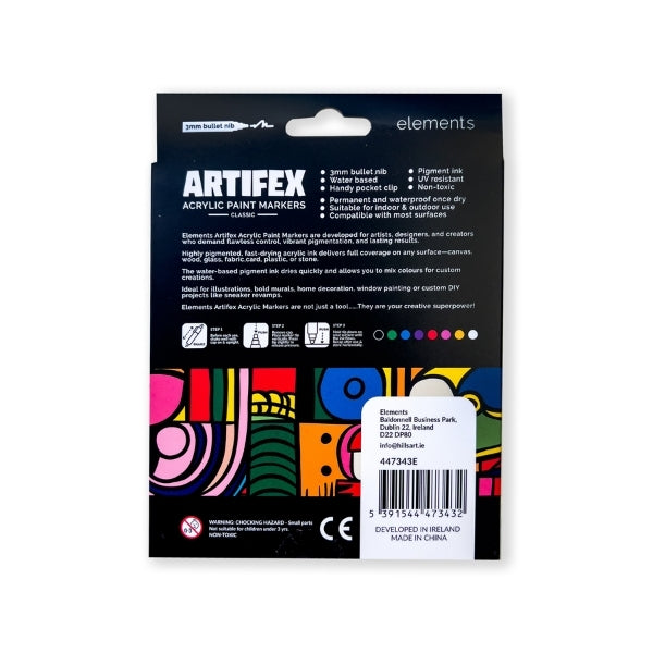 Elements Artifex Acrylic Paint Markers x 8x 2-3mm Classic – Art & Craft Essential