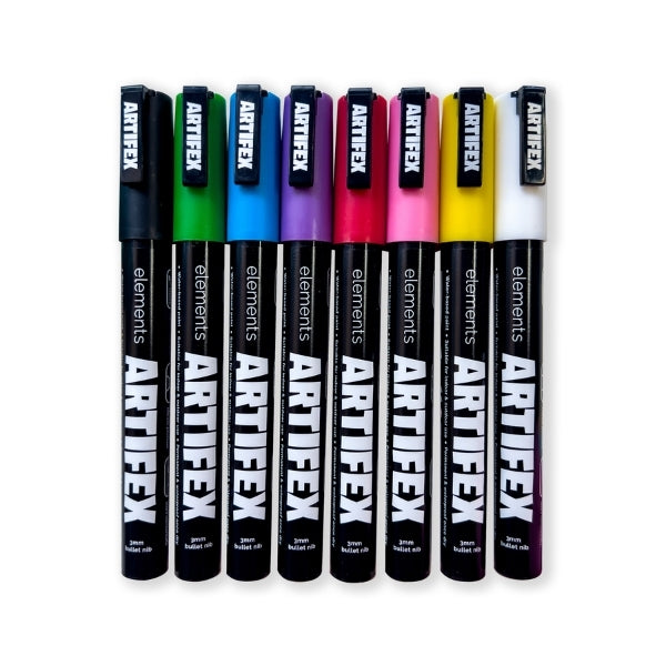 Elements Artifex Acrylic Paint Markers x 8x 2-3mm Classic – Art & Craft Essential