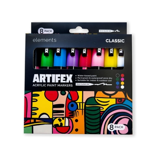 Elements Artifex Acrylic Paint Markers 8 x 5-6mm Classic – Art & Craft Essential