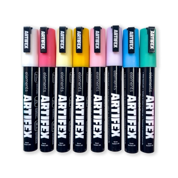 Elements Artifex Acrylic Paint Markers 8 x 5-6mm Pastel Sets – Art & Craft Essential