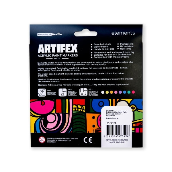 Elements Artifex Acrylic Paint Markers 8 x 5-6mm Pastel Sets – Art & Craft Essential