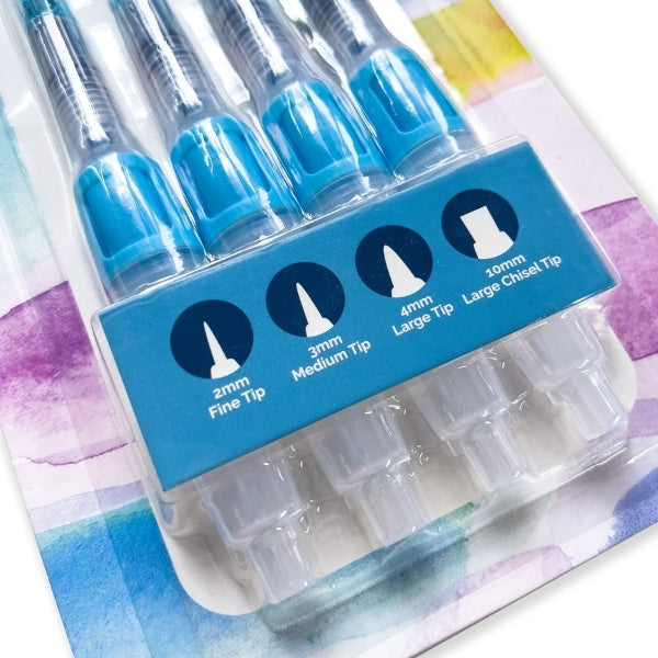 Elements Push Button Waterbrush Pack of 4 – Premium Artist Brush Set